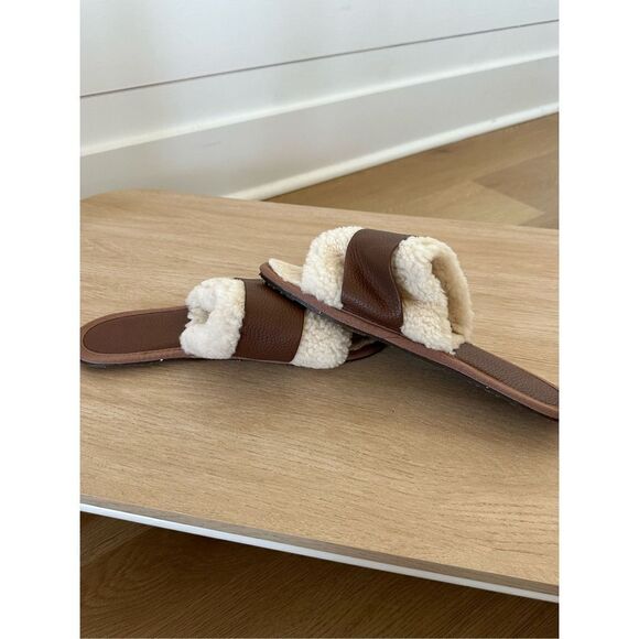 Australian Luxe Sherpa leather slide slippers size 10 - Picture 6 of 8